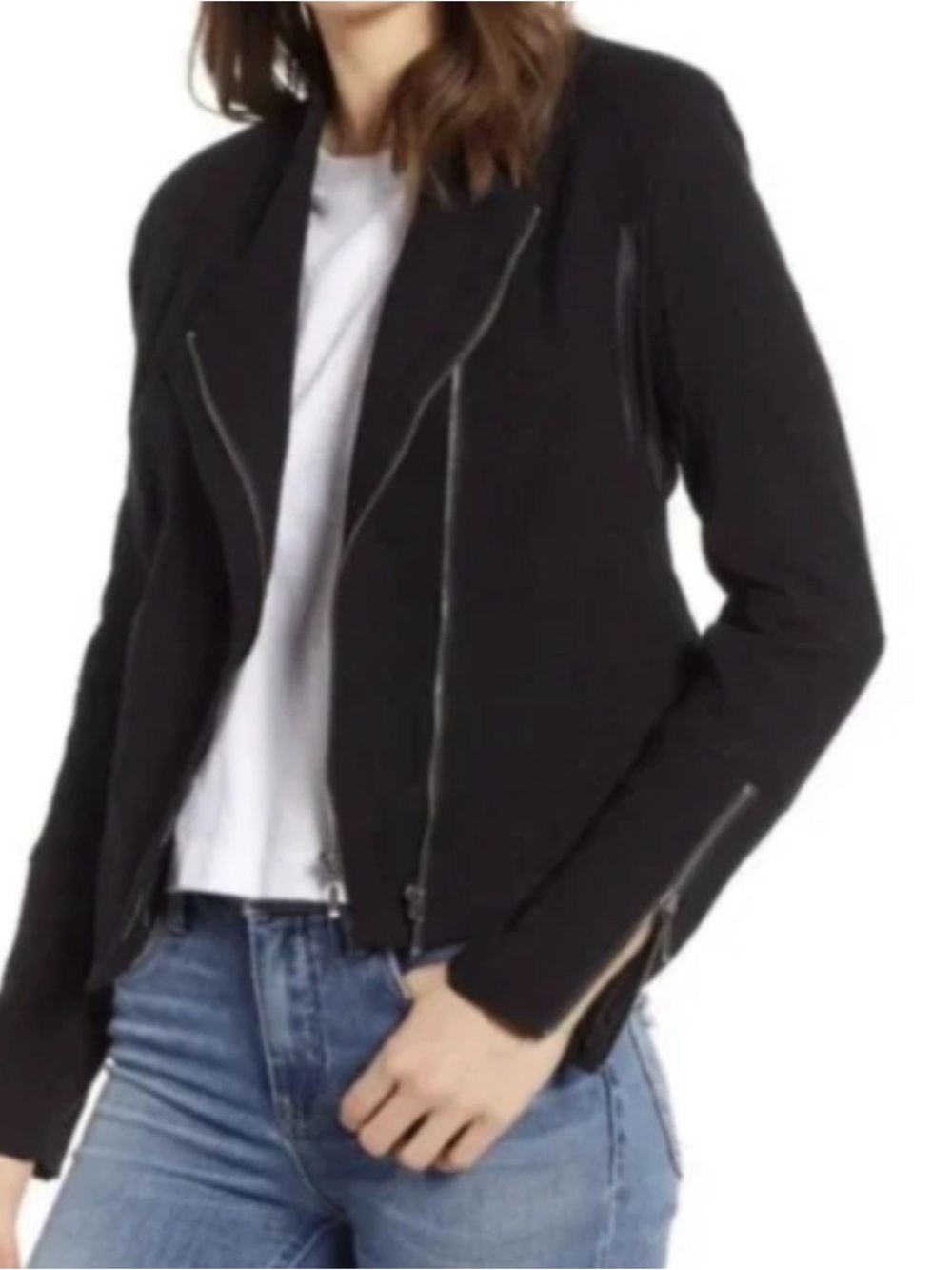 Blank NYC Black Asymmetric Zip Moto Jacket
